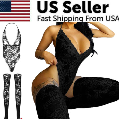 Women Lace Sexy Lingerie Nightwear Babydoll Sleepwear Bodysuit Dress Plus Size