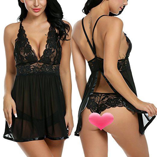 Open-Slit Lingerie Set for Women