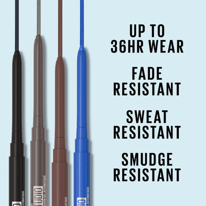 Maybelline Tattoo Studio Automatic Gel Pencil Waterproof Eyeliner, Blendable, Smudge Resistant, Matte Eyeliner For Up To 36HR Wear, Expressotini (Smokey Brown), Packaging May Vary Expressotini (Smokey Brown)