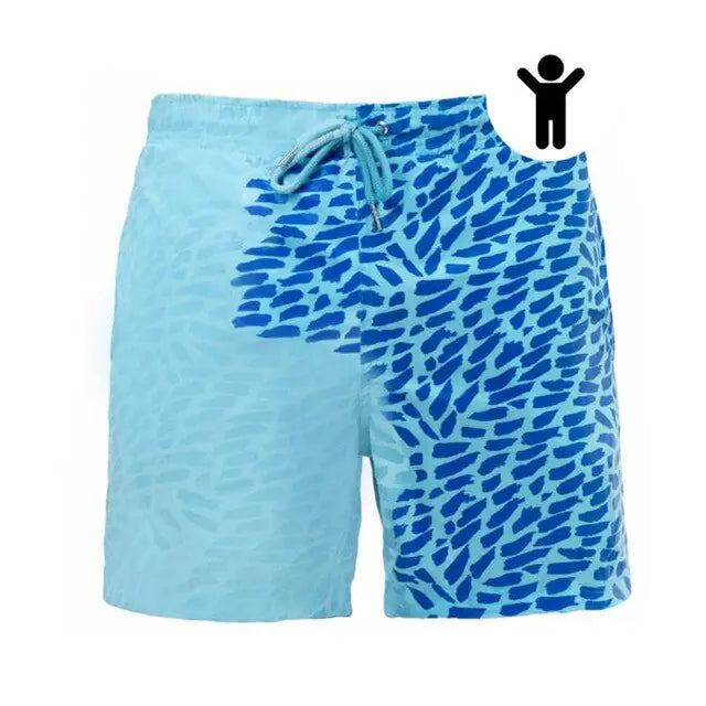 Water Change Color Beach Shorts Swim Trunks