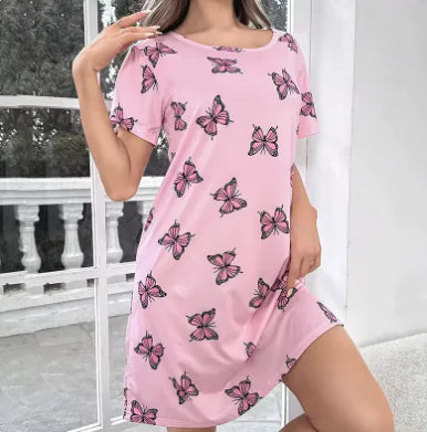 Casual Butterfly Print Nightdress