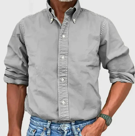 Long Sleeve Lapel Men's Shirt