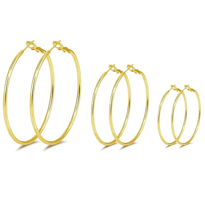 3 Pairs Sterling Silver Hoop Earrings - 14k White Gold Plated Hoop Earrings Big Hoop Earrings Set Silver Hoop Earrings for Women Valentine&