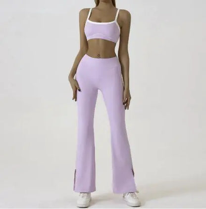 Spaghetti Strap Contrast Color Yoga Sports Suit