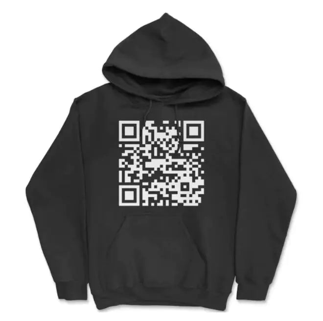 New European And American QR Code Printed Long Sleeved Hoodie