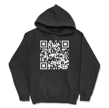 New European And American QR Code Printed Long Sleeved Hoodie