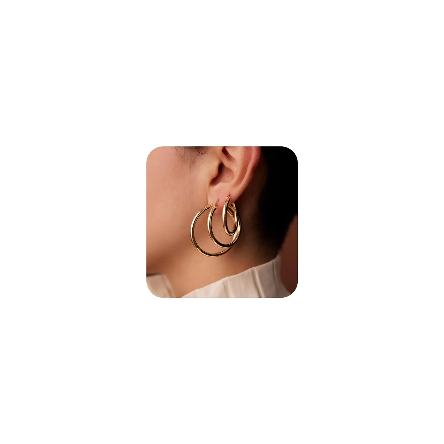 Gold Hoop Earrings Set for Women, 14K Small Huggie Earrings for Multiple Piercing Hypoallergenic Trendy Jewelry, Dainty Ball Cartilage Earrings for Women's Gifts 3mm Gold 26.5/31.5/37.5