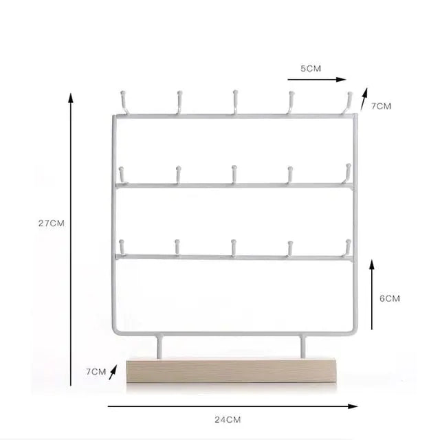 Metal Earrings Jewelry Display Stand Hook Up