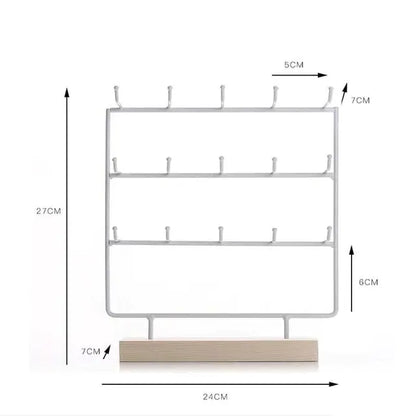 Metal Earrings Jewelry Display Stand Hook Up