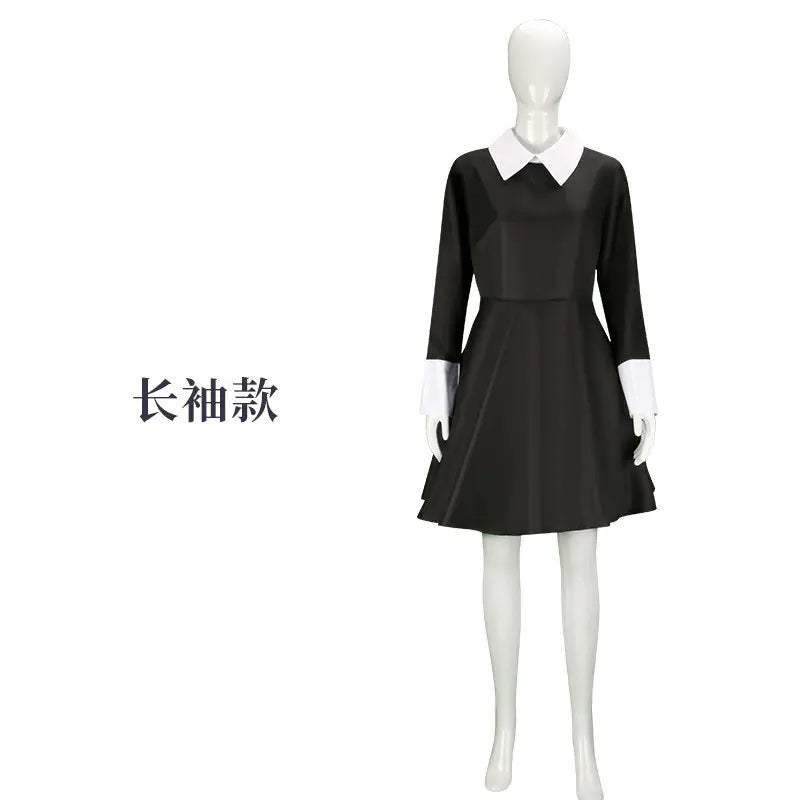 Wednesday Adams Cosplay Dress - Black Tulle Skirt