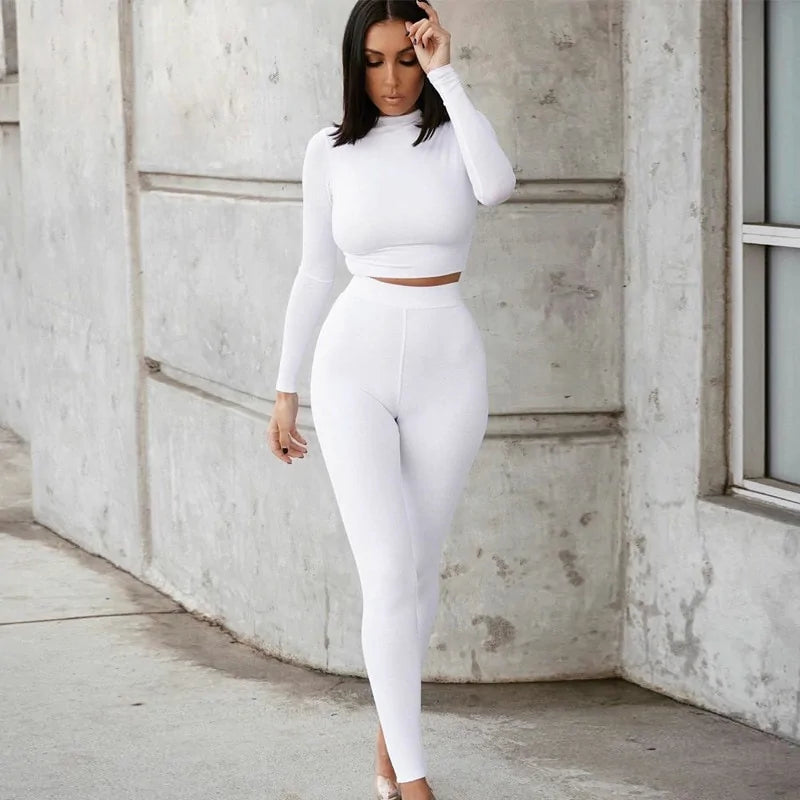 Women Sport Fitness Two Piece Set Tracksuit