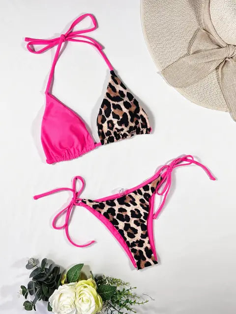 Ellolace Leopard 2 Piece Bikini Set