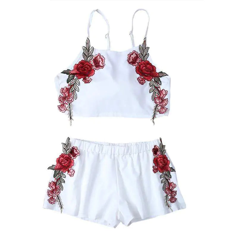 Rose Applique Bow Tie Set