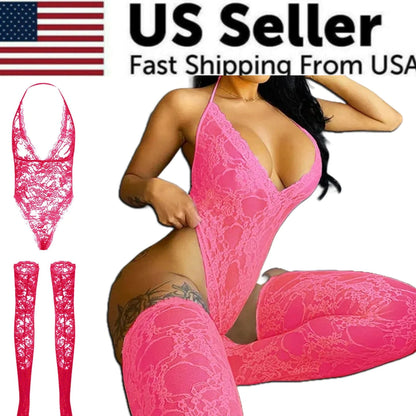 Women Lace Sexy Lingerie Nightwear Babydoll Sleepwear Bodysuit Dress Plus Size