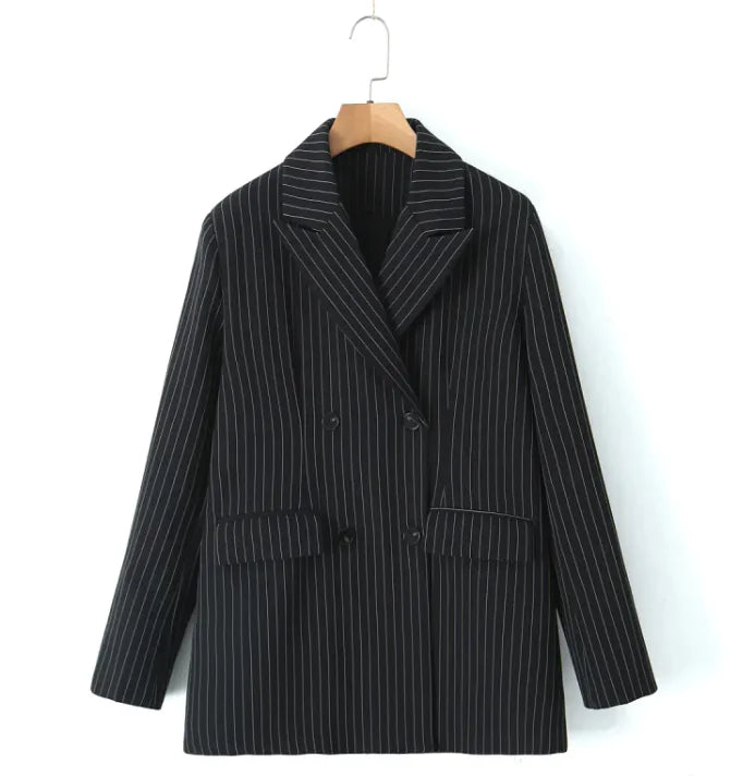 Retro Striped Vest &amp; Bell-Bottom Pants Three-Piece Suit