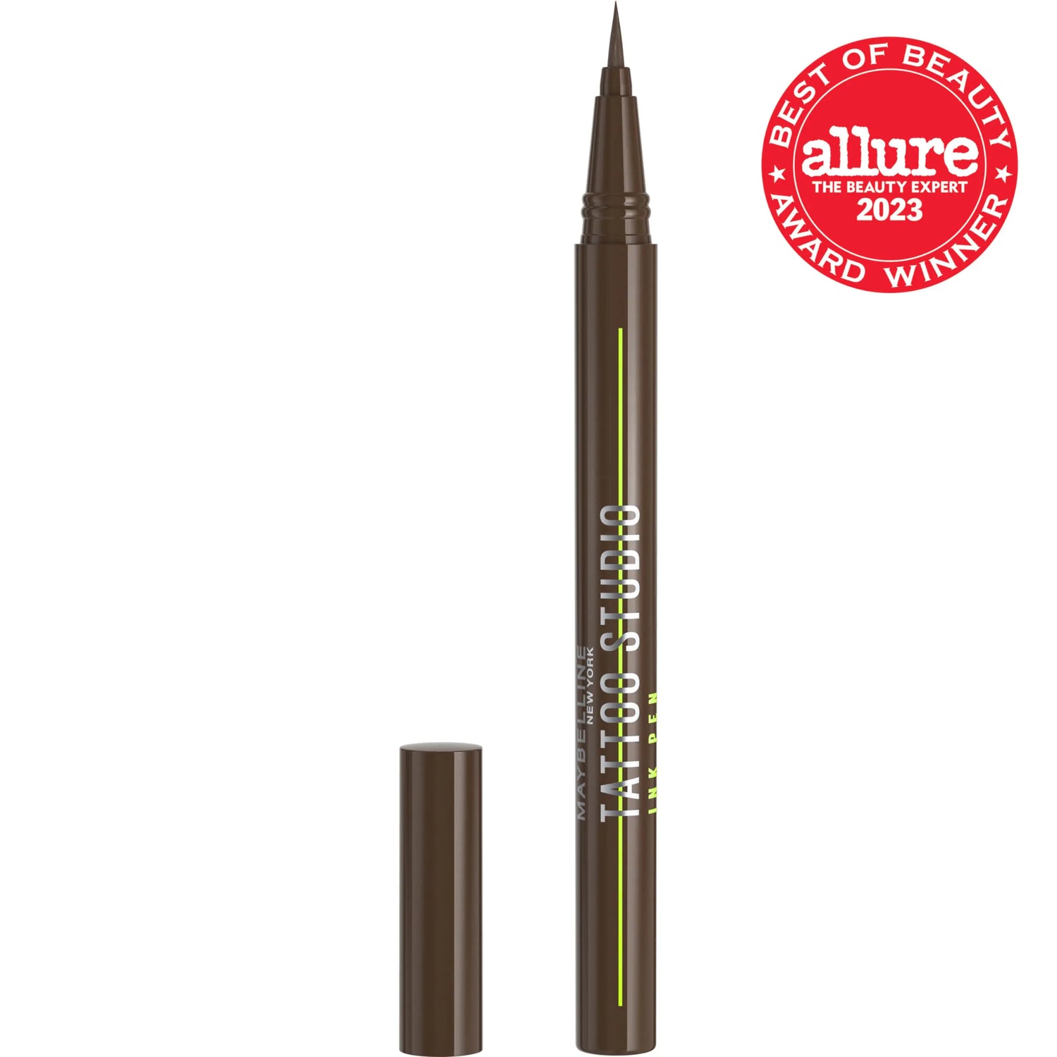 Maybelline Tattoo Studio Ink Pen Liquid Eyeliner, Up to 24 Hours of Wear, Waterproof &amp; Smudge-Resistant Make Up, Brown, 1 Count