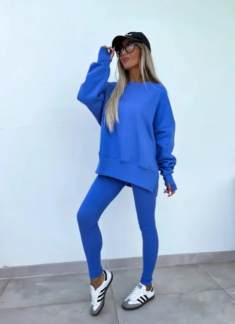 Casual Split Sweater Set