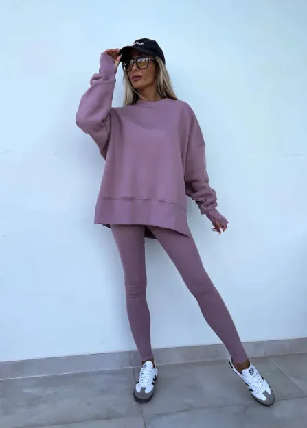Casual Split Sweater Set