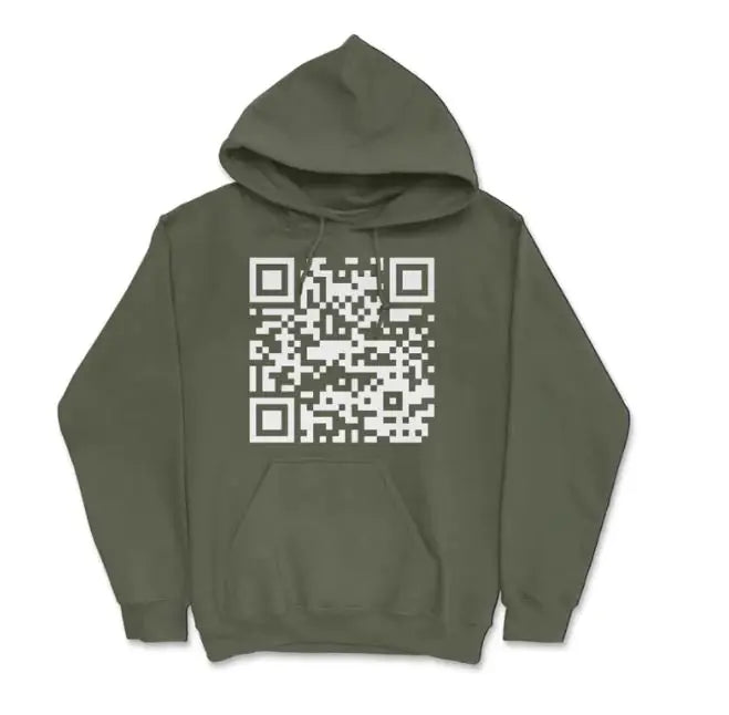 New European And American QR Code Printed Long Sleeved Hoodie