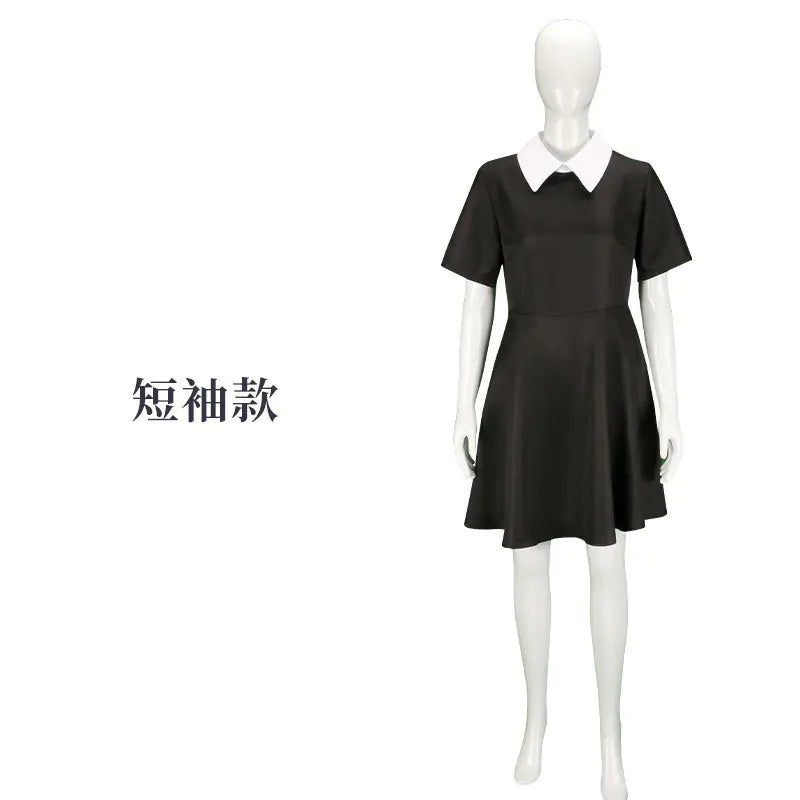 Wednesday Adams Cosplay Dress - Black Tulle Skirt