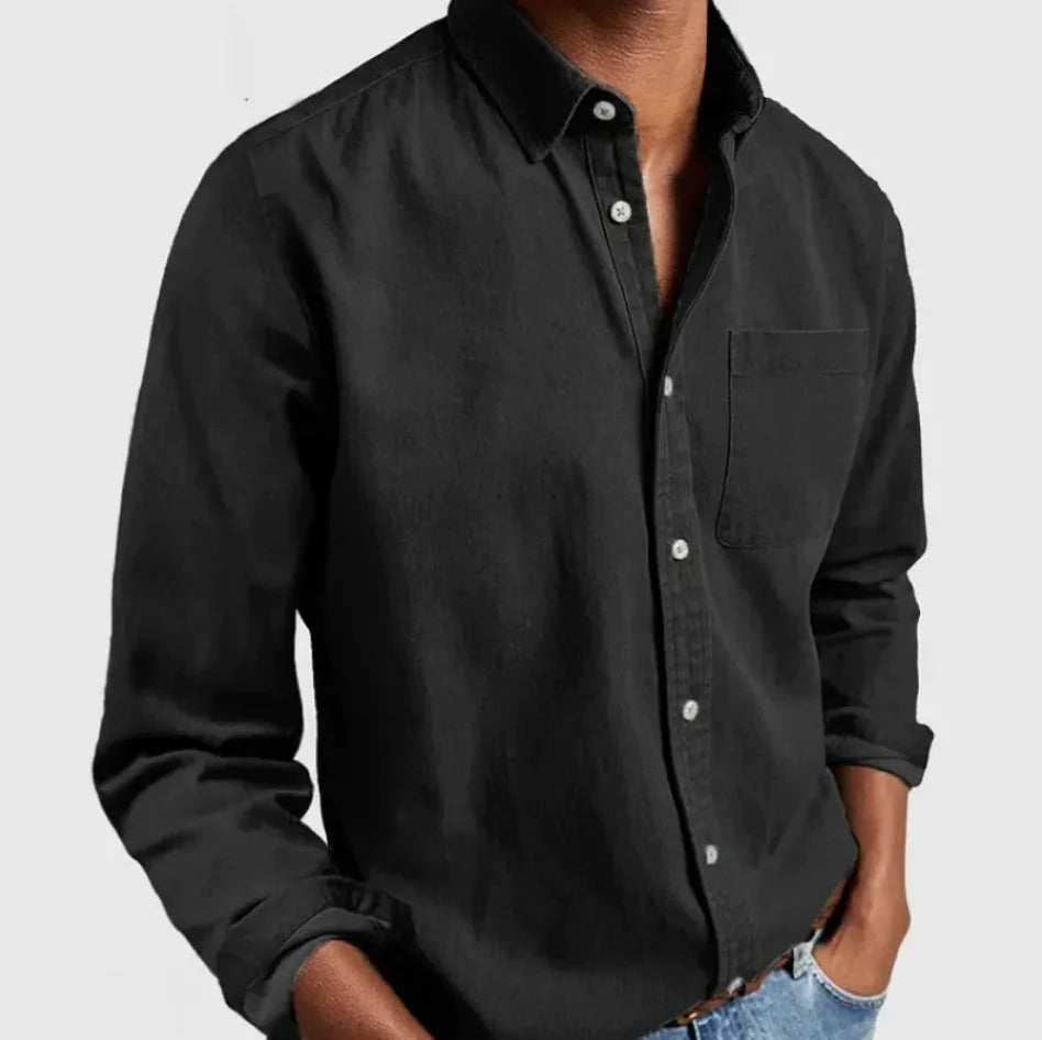 Men's Long Sleeve Lapel Shirt