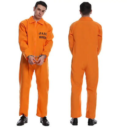Halloween Orange Prisoner Cosplay Jumpsuit Costume