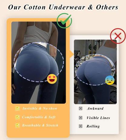 Cotton Underwear for Women Pack Breathable Thongs for Women Sexy Stretch Soft Womens Panties Thong L Black/Purple/Caramel/Khaki/Apricot/Gray Large
