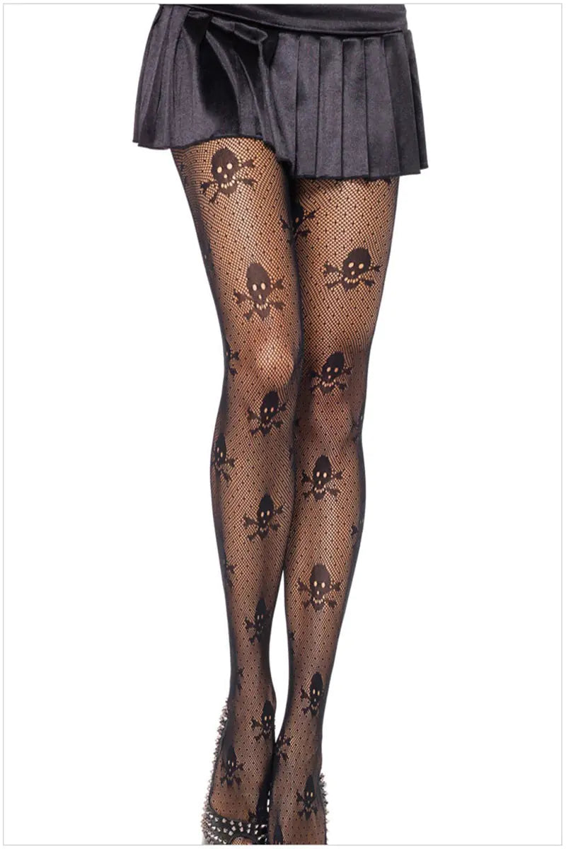 Skull Print Pantyhose Female Stockings