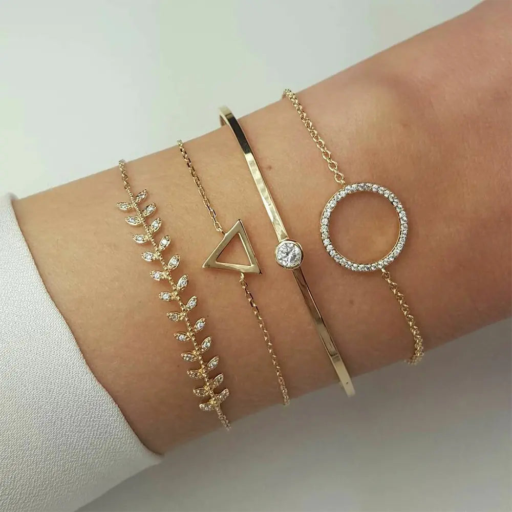 Crystal Alloy Bracelet Set