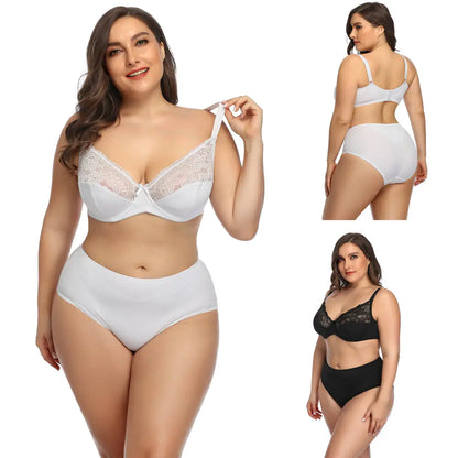 Lace Bra Set with Underwire for Plus Size Women
