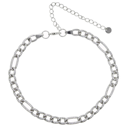 35+10cm Iced Out Miami Curb Cuban Link Chain Micro Pave White Rainbow Colorful Cz Choker Necklaces Hip Hop Women Fashion Jewelry