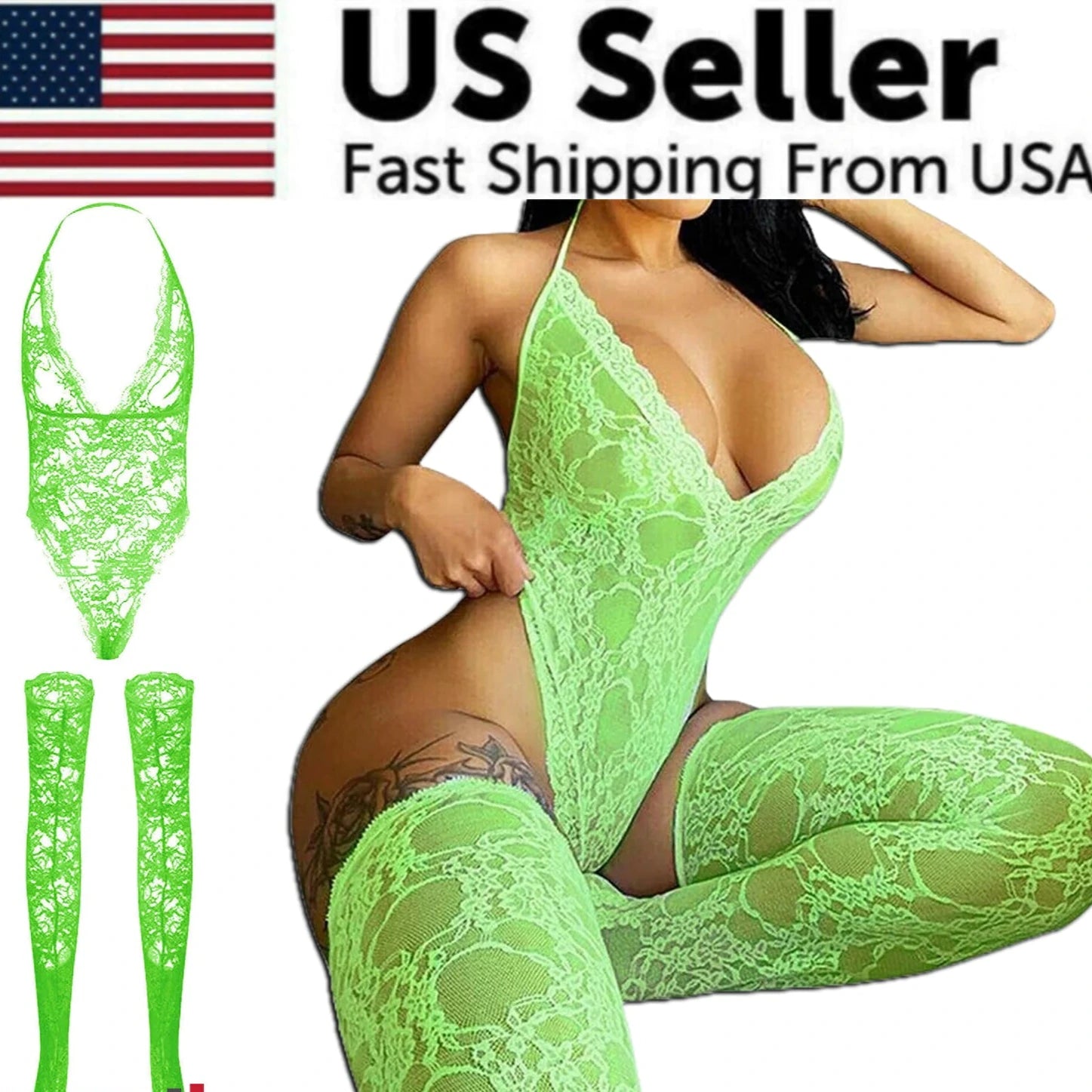 Women Lace Sexy Lingerie Nightwear Babydoll Sleepwear Bodysuit Dress Plus Size