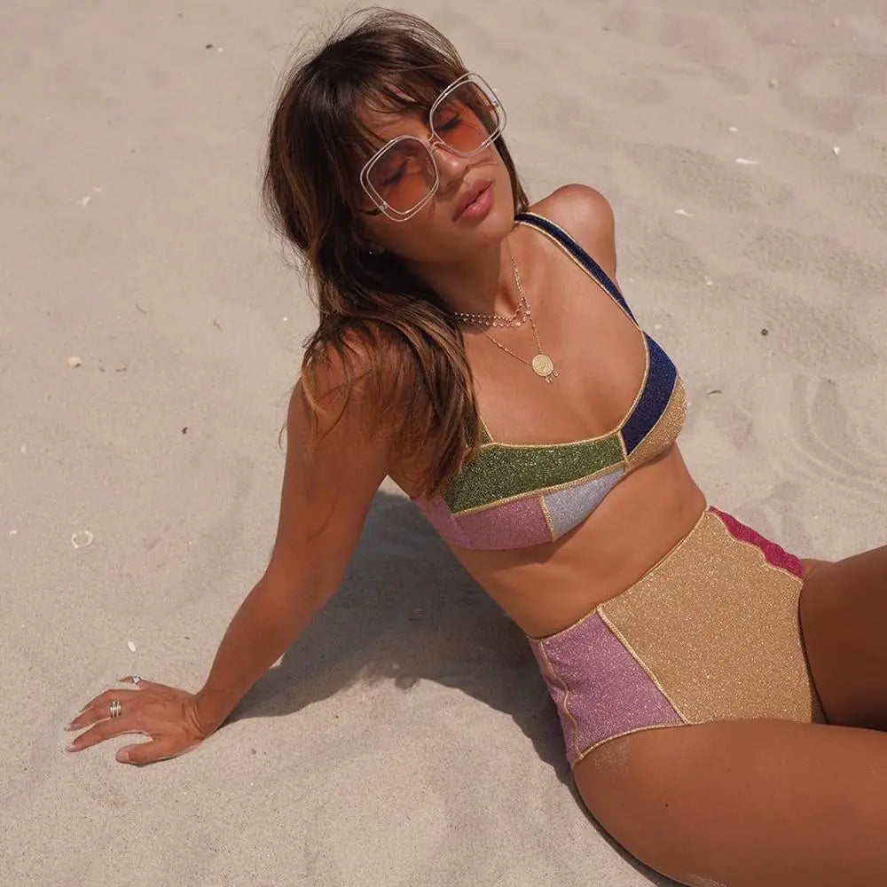 Harriet High Waist Patchwork Bikini (Private Listing U1665736)