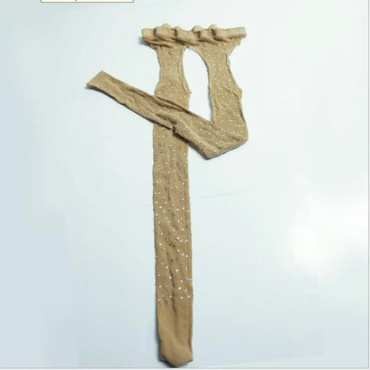 Fishnet Tights with Rhinestones - Sexy Sheer Stockings