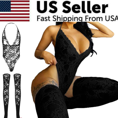 Women Lace Sexy Lingerie Nightwear Babydoll Sleepwear Bodysuit Dress Plus Size