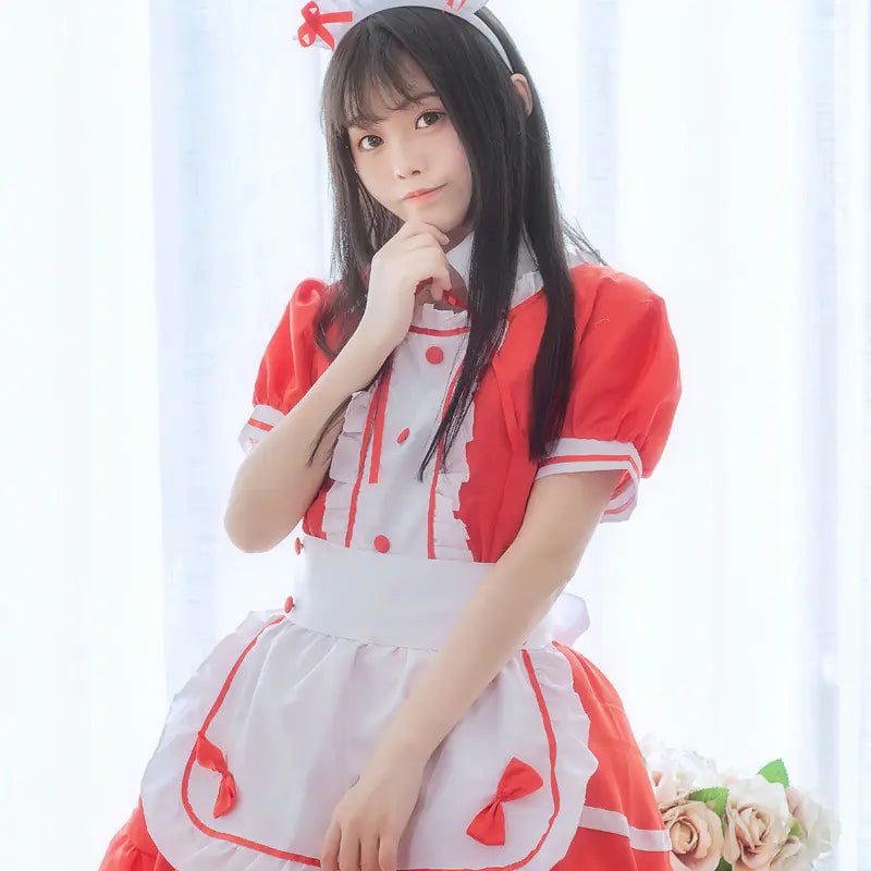 Cosplay Maid Costume for Anime Performances (Black/White)