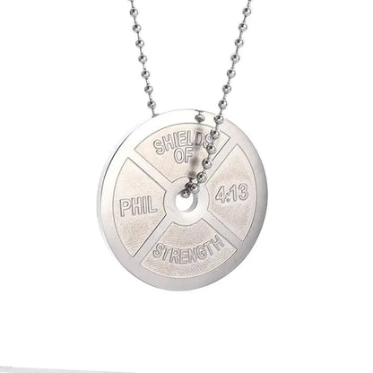 Muscle Dumbbell Necklace: Male Fitness Pendant