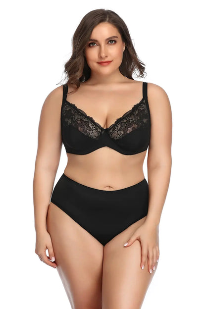 Lace Bra Set with Underwire for Plus Size Women