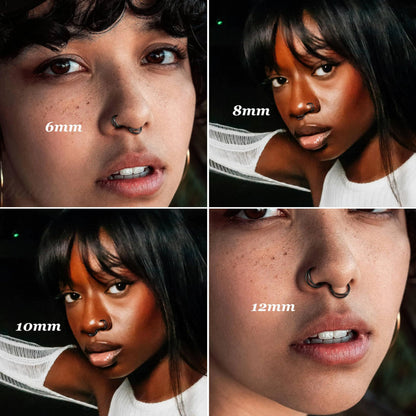 BodyBonita Triple/Double Hoop Nose Ring - 316L Stainless Steel Septum Clicker 16G/18G/20G CZ Conch Piercing Jewelry Septum Clicker Lip Rings Cartilage Earring Helix Rook Tragus Gold/Black/Silver Black-Double Hoop 20g(0.8mm)-8mm-TopPick