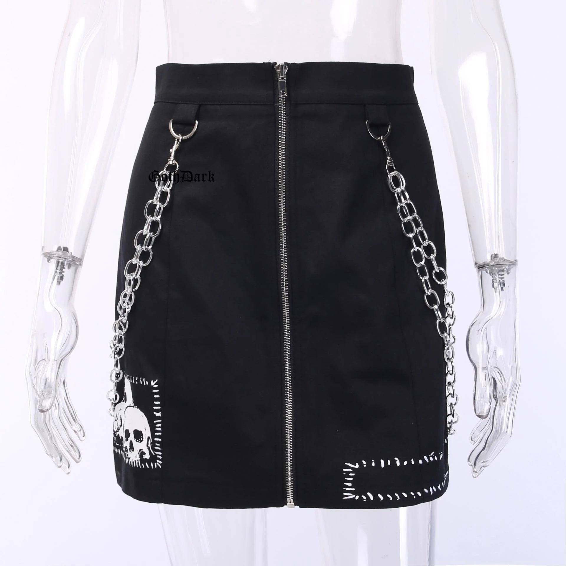 Zipper Chain Patchwork Sexy Skirt Fashion