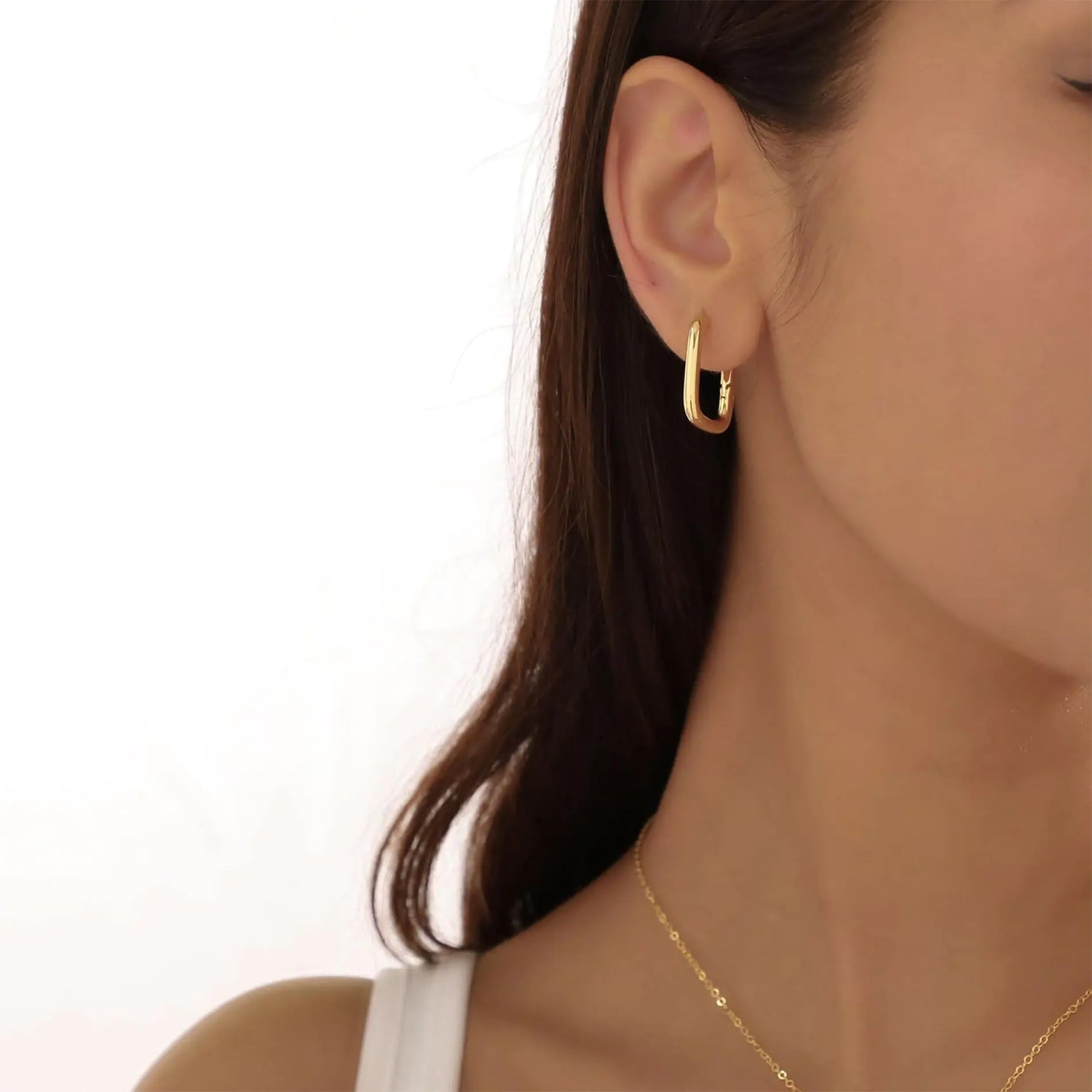 Chunky Gold Stud Earrings for Women 14k Gold Plated Hypoallergenic Gold Earrings Gold Statement Earrings for Women Trendy Fashion Gold Jewelry Gifts ER-B-Gold