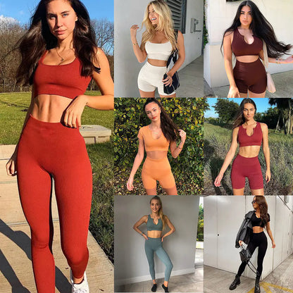 Seamless High-Stretch Sports Bra and Yoga Set