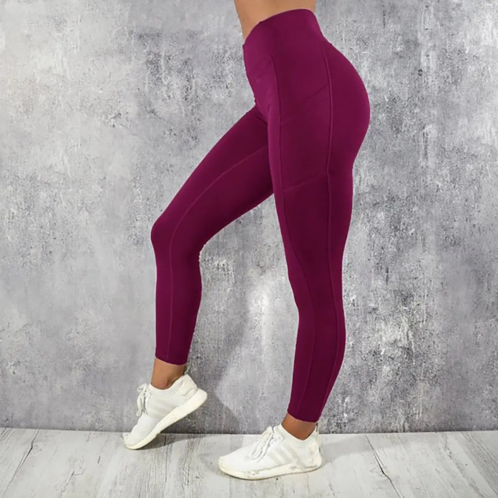 High Waist Stitching Sports Leggings