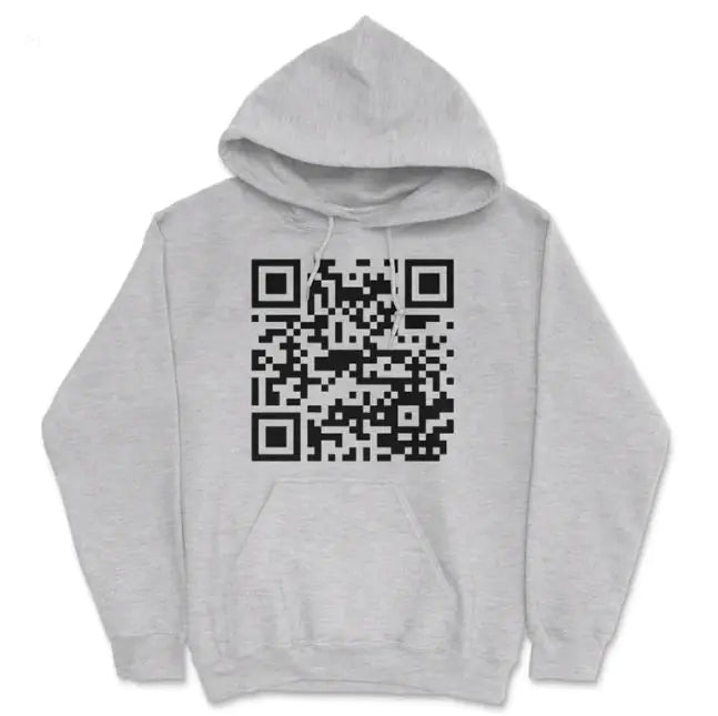 New European And American QR Code Printed Long Sleeved Hoodie