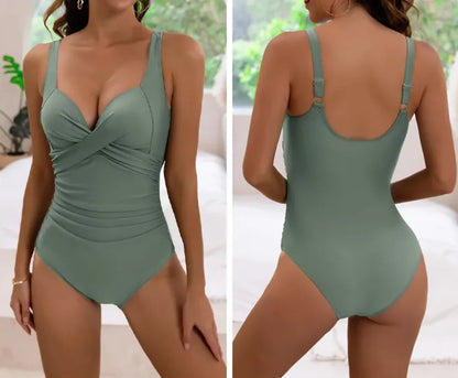 Push-Up One-Piece Swimsuit with Hard Cup Support