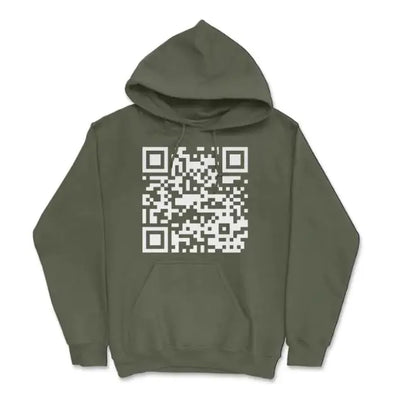 New European And American QR Code Printed Long Sleeved Hoodie