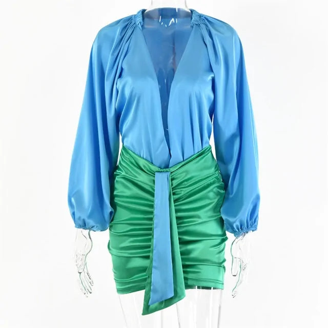 Sexy Deep V-neck Satin