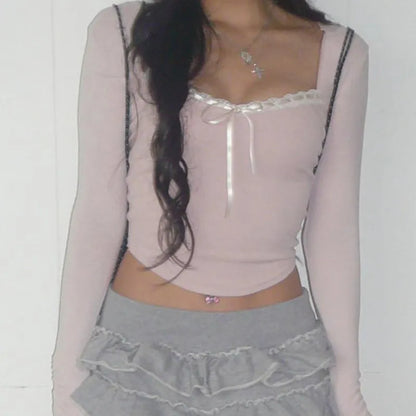 Bandage Coquette Bow Cropped Top