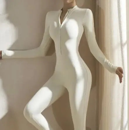 European &amp; American Zipper Yoga Jumpsuit