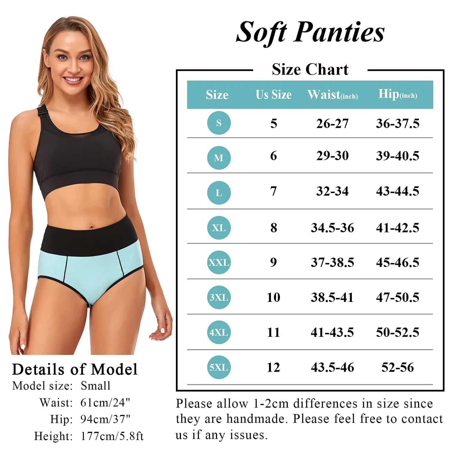 ASIMOON Tummy Control High Waisted Underwear for Women Cotton Plus Size Full Coverage Panties Ladies Briefs X-Large Multicoloured-a-5 Pack